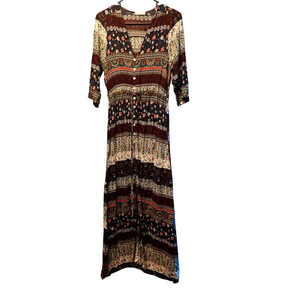 R. Vivimos floral panel button front maxi dress nwot - Picture 1 of 6